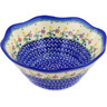 Polish Pottery Fluted Bowl 9&quot; Spring Flowers