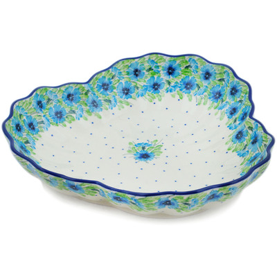 Polish Pottery Fluted Bowl 9&quot; Springing Into Spring UNIKAT