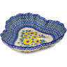 Polish Pottery Fluted Bowl 9&quot; Sunflowers At Sunset UNIKAT