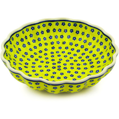 Polish Pottery Fluted Bowl 9" Sunshine