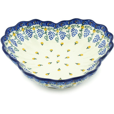 Polish Pottery Fluted Bowl 9&quot; Tuscan Dreams