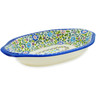 Polish Pottery Fluted Oval Platter 12&quot; Playground Meadow UNIKAT