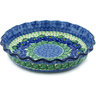 Polish Pottery Fluted Pie Dish 10" Blue Bliss