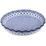 Polish Pottery Fluted Pie Dish 10&quot; Blue Harmony