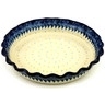 Polish Pottery Fluted Pie Dish 10&quot; Evening Frost
