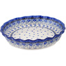 Polish Pottery Fluted Pie Dish 10&quot; First Snow