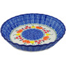 Polish Pottery Fluted Pie Dish 10&quot; Fresh Vegetable Garden