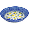 Polish Pottery Fluted Pie Dish 10&quot; Pineapple Parade