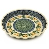 Polish Pottery Fluted Pie Dish 10&quot; Summer Day