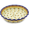 Polish Pottery Fluted Pie Dish 10&quot; Sunshine Kiss