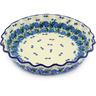 Polish Pottery Fluted Pie Dish 10" Superb Theme