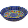 Polish Pottery Fluted Pie Dish 11&quot; Spring Is Coming UNIKAT