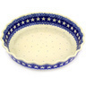 Polish Pottery Fluted Pie Dish 11&quot; Swirling Stars