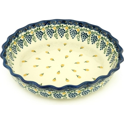 Polish Pottery Fluted Pie Dish 11&quot; Tuscan Dreams