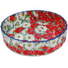 Polish Pottery Fluted Pie Dish 6&quot; Spring Blossom Harmony UNIKAT