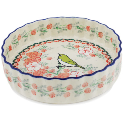 Polish Pottery Fluted Pie Dish 6" UNIKAT