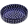 Polish Pottery Fluted Pie Dish 8" Blue Eyes