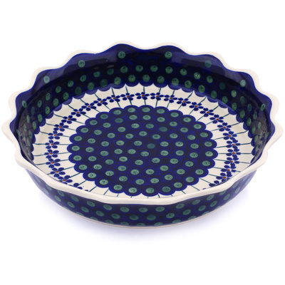 Polish Pottery Fluted Pie Dish 8&quot;
