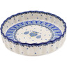 Polish Pottery Fluted Pie Dish 8&quot; Pastel Hooter UNIKAT