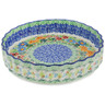 Polish Pottery Fluted Pie Dish 8" UNIKAT