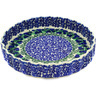 Polish Pottery Fluted Pie Dish 9&quot; Blueberry Fields Forever