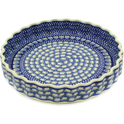 Polish Pottery Fluted Pie Dish 9&quot;
