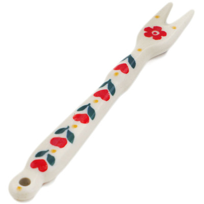 Polish Pottery Fondue Fork 5&quot; Cute As A Button UNIKAT