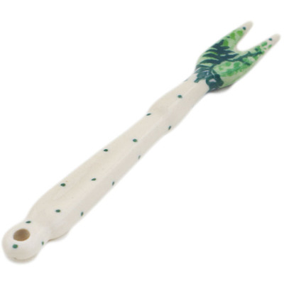 Polish Pottery Fondue Fork 5&quot; Fresh Fern UNIKAT