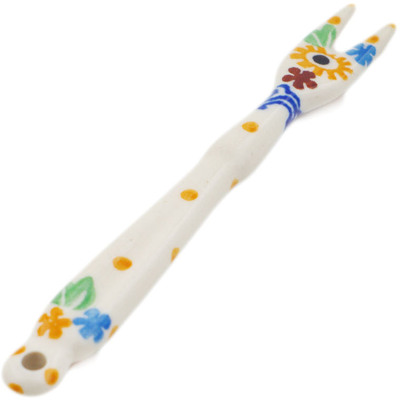 Polish Pottery Fondue Fork 5&quot; Sea Of Posies UNIKAT