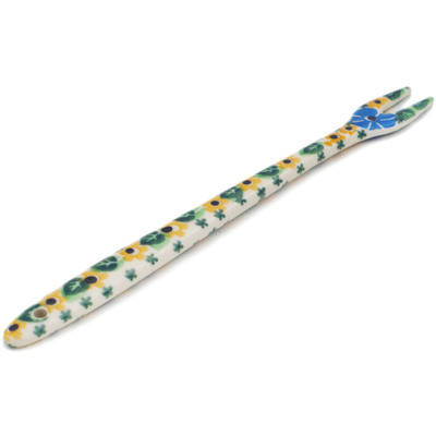 Polish Pottery Fondue Fork 9&quot; Periwinkle Ring UNIKAT