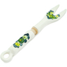 faience Fork 12&quot; Green Wave