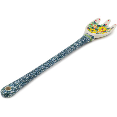 Polish Pottery Fork 12&quot; Happy Thoughts UNIKAT