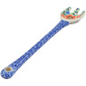 Polish Pottery Fork 12&quot; Orange Blooms UNIKAT