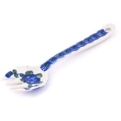 Polish Pottery Fork 6&quot; Blue Poppies