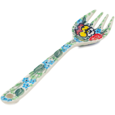 Polish Pottery Fork 6&quot; Country Bouquet UNIKAT