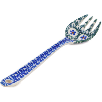 Polish Pottery Fork 6&quot; Daises And Tall Grass UNIKAT