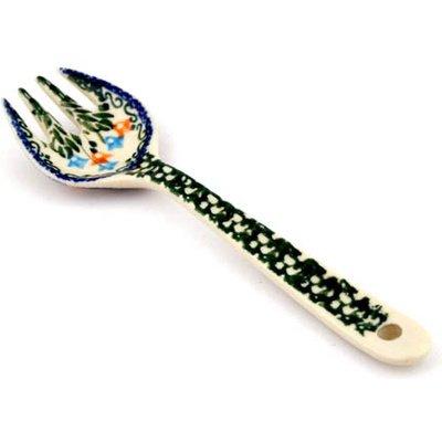 Polish Pottery Fork 6&quot; Dancing Tulips