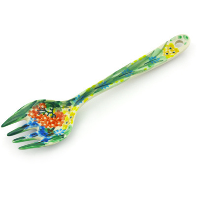 Polish Pottery Fork 6&quot; Garden Delight UNIKAT