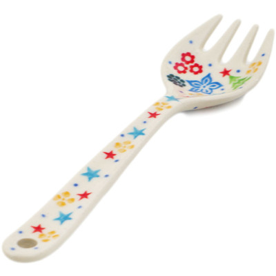 Polish Pottery Fork 6&quot; Joyful Cheer UNIKAT