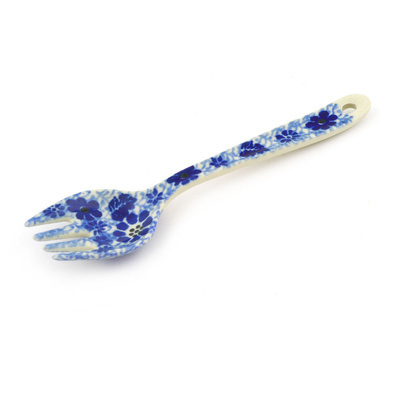 Polish Pottery Fork 6&quot; Misty Dragonfly