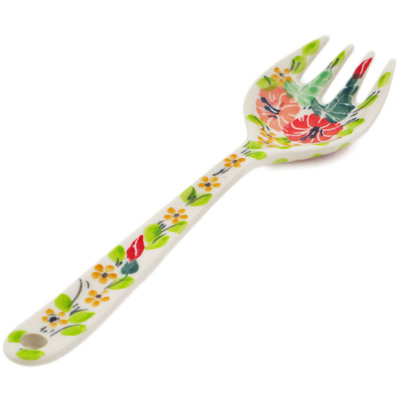 Polish Pottery Fork 6&quot; Morning Divine UNIKAT