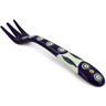 Polish Pottery Fork 8" Peacock Leaves