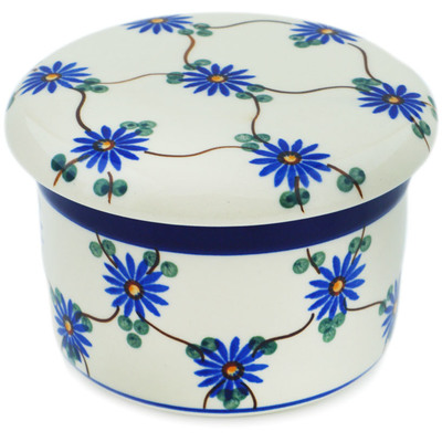 Polish Pottery French Butter Dish Aster Trellis