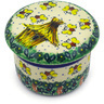 Polish Pottery French Butter Dish Bee Happy UNIKAT