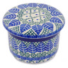 Polish Pottery French Butter Dish Blue Alpine