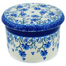 Polish Pottery French Butter Dish Blue Grapevine