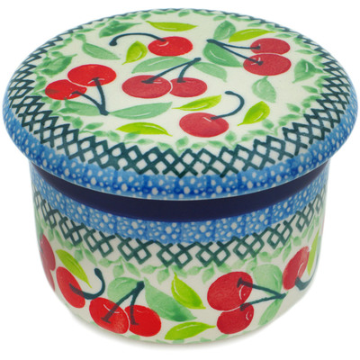 Polish Pottery French Butter Dish Cherry Sweet
