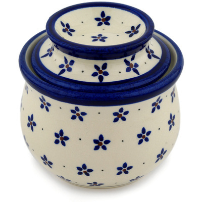Polish Pottery French Butter Dish Forget Me Knot