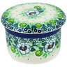 Polish Pottery French Butter Dish Green Flora