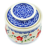 Polish Pottery French Butter Dish Hibiscus Halo